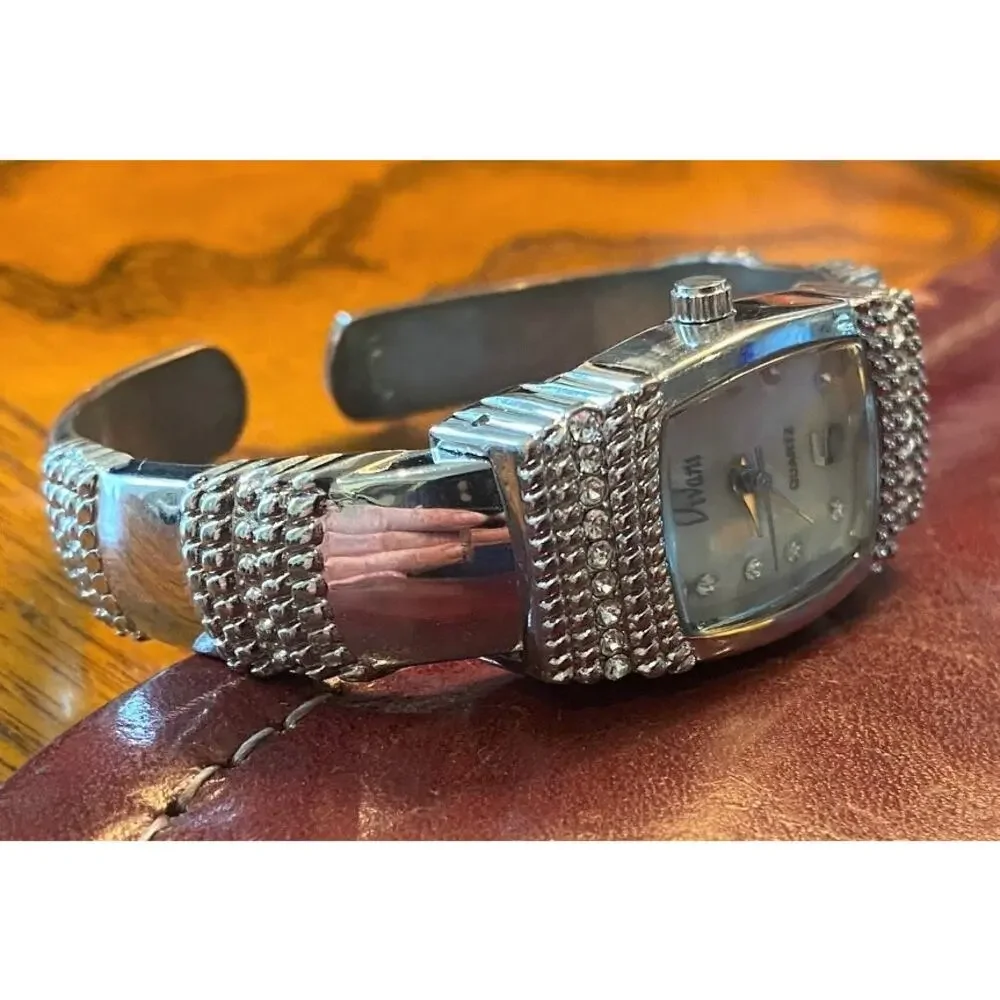 Women's 20mm silver Tone Vivani Watch, Crystal Accents, Bangle
